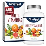 Multivitaminas y Minerales - 450 Comprimidos Multivitamínicos veganos - Todas las vitaminas y...