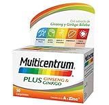 Multicentrum Plus, Complemento Alimenticio con 13 Vitaminas, 8 Minerales, Ginseng y Ginkgo Biloba,...